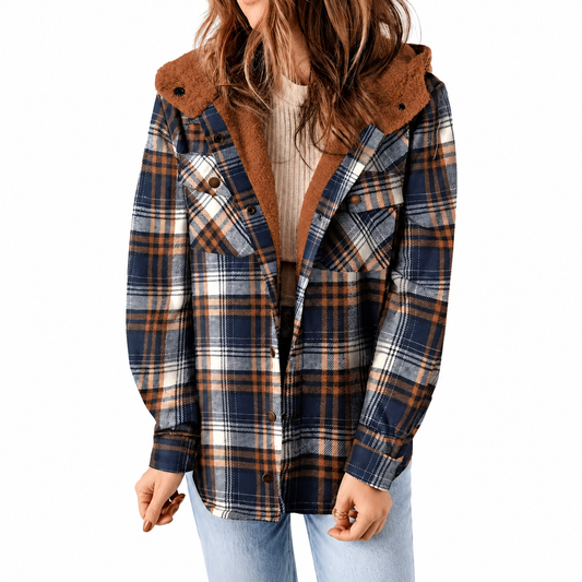 Avery Plaid Sherpa-Lined Hooded Jacket